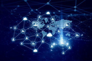 Social network background . Mixed media