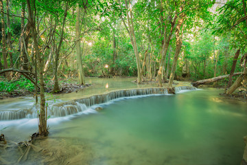 Huay Mae Kamin Waterfall in the forest 