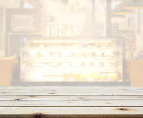 Table Top And Blur Restaurant Of Background