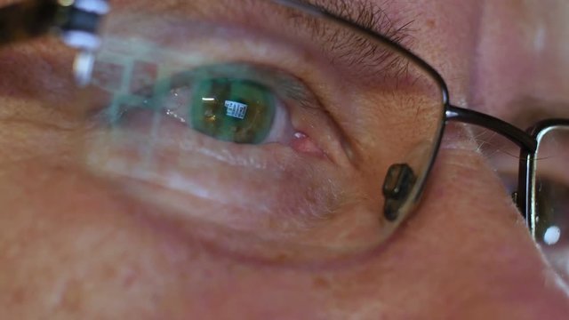 4k UHD Man eye watch nude internet content super close shot. All nude content in this clips are out of focus. 11570