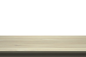 Wood Table Top On Isolated White Background