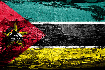 Mozambique flag with grunge texture