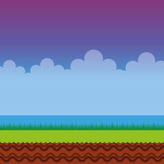 game landscape scene icon vector illustration design