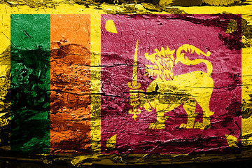 Sri lanka flag with grunge texture
