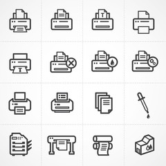Vector printer icon set