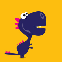 Vector cartoon funny dragon. Cartoon Dinosaur.