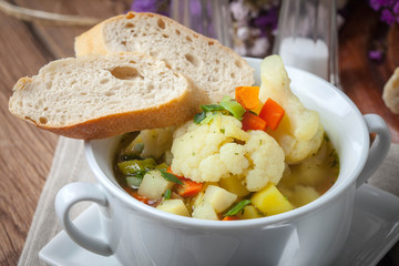 Fresh homemade vegetable soup.