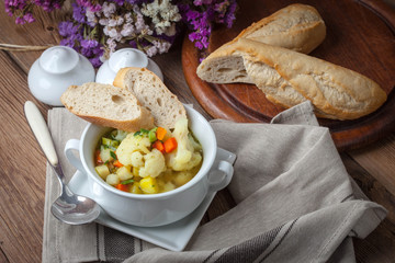 Fresh homemade vegetable soup.