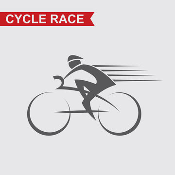 illustration of bicycle and cyclist on race