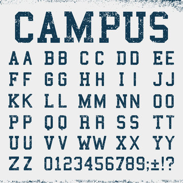 College font alphabet
