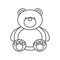 bear teddy toy isolated icon vector illustration design