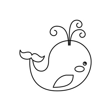 cute whale toy isolated icon vector illustration design