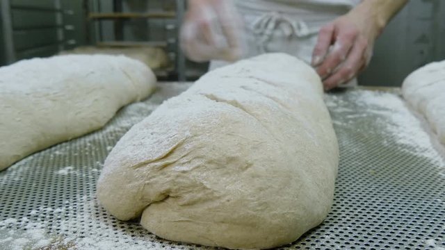 german baker cut huge bread dough 4k 11712
