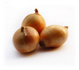 Onions Isolated on White Background. Natural Food Concept.
