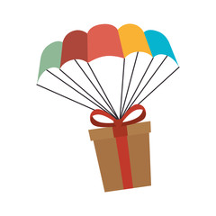 giftbox present flying icon vector illustration design