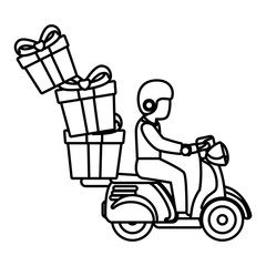 delivery motorcycle service icon vector illustration design