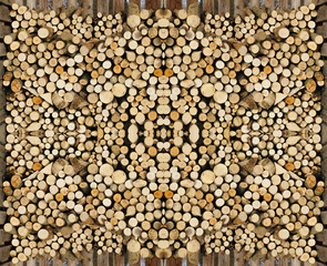Holzstapel mit Brennholz