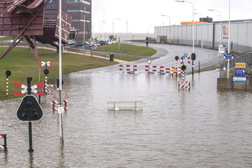 Flooded town