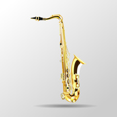 Fototapeta na wymiar Saxophone isolated on a light background,