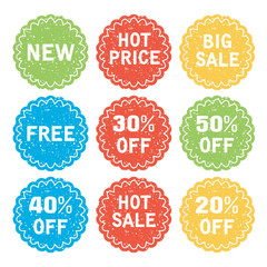 vector set of discount and sale labels