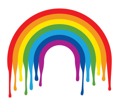 vector symbol of painted rainbow arc