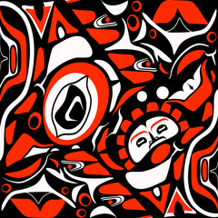 abstract red background native north american