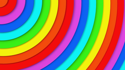 Obraz premium Rainbow concentric circles 3D illustration