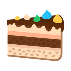 sweet cake in flat style