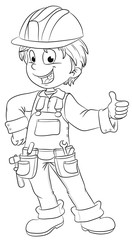 Vektor Illustration eines Jungen im Handwerkerkostüm