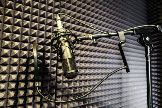 the microphone in the Studio for professional recording