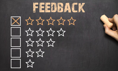 Best feedback five golden stars.Chalkboard