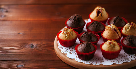 muffins on a dark background