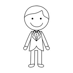 Newly married man character vector illustration design