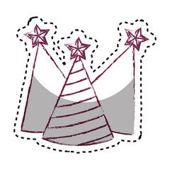 party hats isolated icon vector illustration design