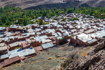 Fototapeta na wymiar Aerial view on Abyaneh - one of the oldest villages in Iran
