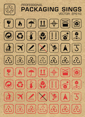 Vector Packaging Grunge Icons Set