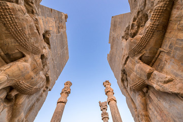 Ruins of Gate of All Nations in Persepolis ancient city in Iran