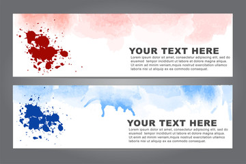 Set of abstract colorful Watercolor design banners template for