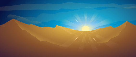 Desert sunrise sunset dunes