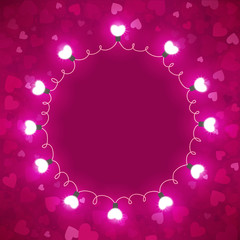 Bright background with hearts