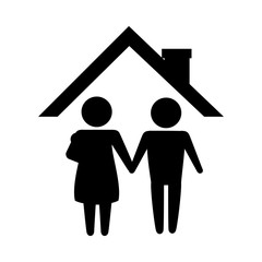 happy family members silhouette vector illustration design