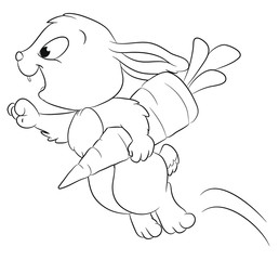 Vektor Illustration eines niedlichen Häschens mit Karotte