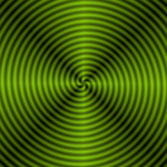 Naklejka premium Green Quartered Spiral / A digital abstract fractal image with a monochrome quartered spiral design in green.