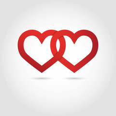 Hearts linked vector symbol