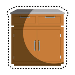 Kitchen chest of drawers vector illustration design