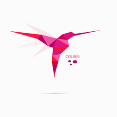 Colibri logo origami bird