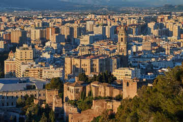 Naklejka premium Dawn in Malaga, Spain 