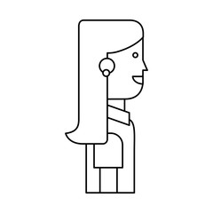 young woman avatar character vector illustration design