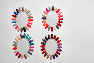 Fake nails on a white background