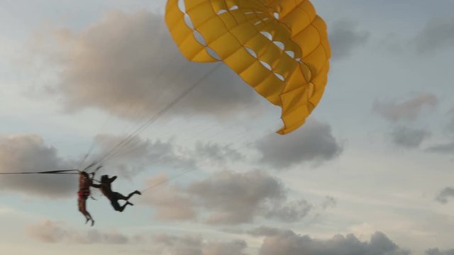 parachute on a tropical beach